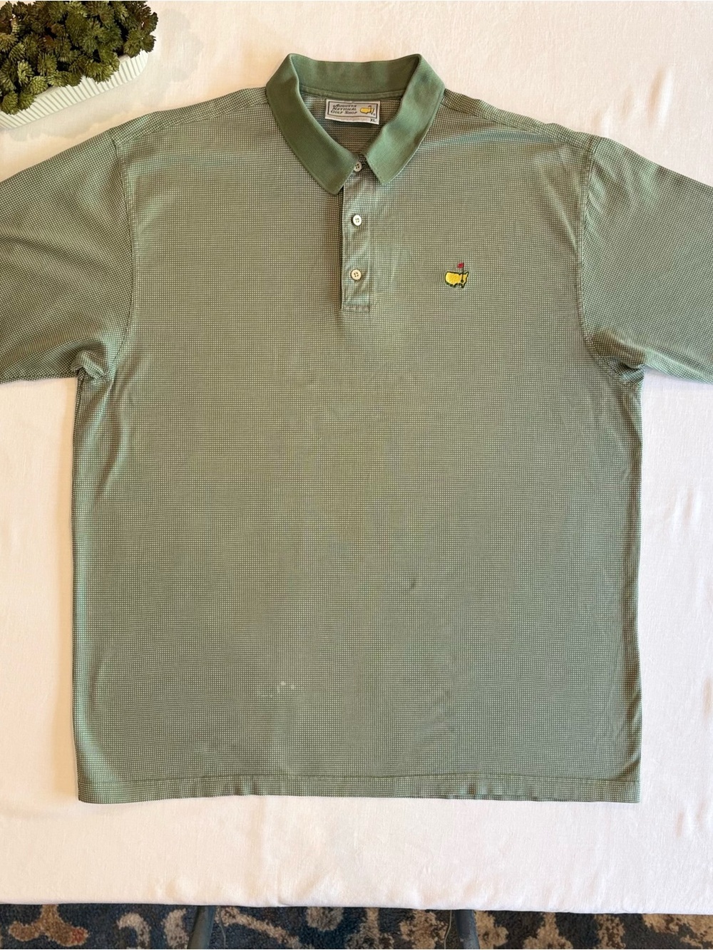 Augusta National Golf Shop Masters Polo Shirt XL Sage Green Mercerized Cotton